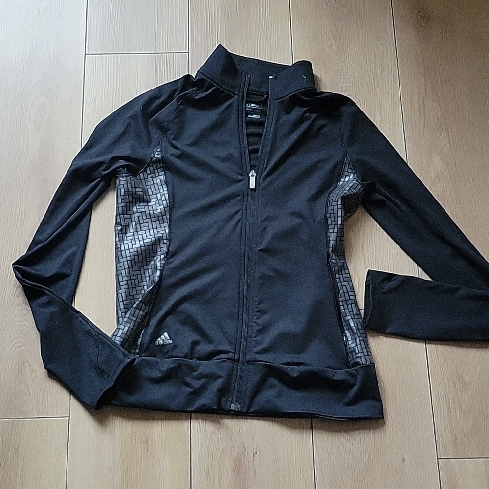Adidas Women's Black and Grey Jacket XS